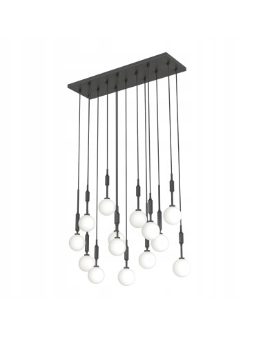 Lampa sufitowa Ero XIV Nero 80x25 - nowoczesny minimalistyczny design z eleganckimi białymi kulami