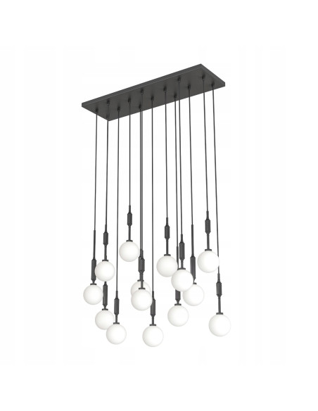 Lampa sufitowa Ero XIV Nero 80x25 - nowoczesny minimalistyczny design z eleganckimi białymi kulami