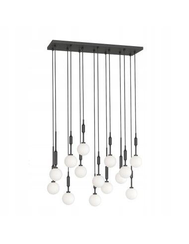 Lampa sufitowa Ero XIV Nero 80x25 - nowoczesny minimalistyczny design z eleganckimi białymi kulami