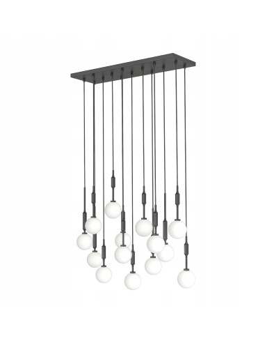 Lampa sufitowa Ero XIV Nero 80x25 - nowoczesny minimalistyczny design z eleganckimi białymi kulami