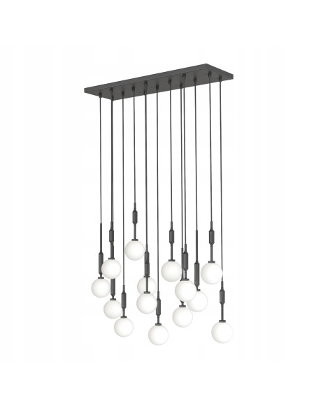 Lampa sufitowa Ero XIV Nero 80x25 - nowoczesny minimalistyczny design z eleganckimi białymi kulami