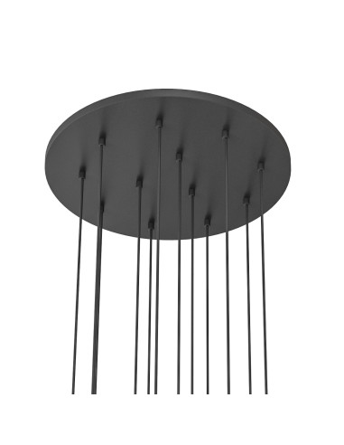 Lampa wisząca Ero XII Cromo 60 - nowoczesne oświetlenie z mlecznymi kuleczkami, 12 punktów świetlnych do każdego wnętrza