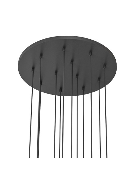 Lampa wisząca Ero XII Cromo 60 - nowoczesne oświetlenie z mlecznymi kuleczkami, 12 punktów świetlnych do każdego wnętrza