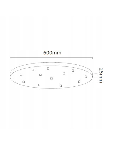Lampa wisząca Ero XII Nero 60 – Nowoczesne oświetlenie centralne w czerni, 12 punktów światła, regulowana wysokość.