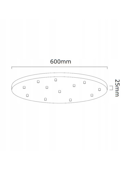Lampa wisząca Ero XII Nero 60 – Nowoczesne oświetlenie centralne w czerni, 12 punktów światła, regulowana wysokość.
