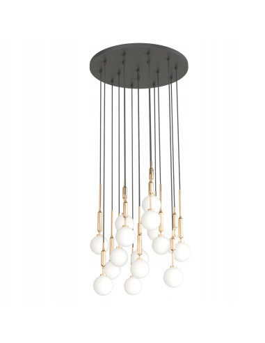 Lampa wisząca Ero XVI GOLD 60 - elegancka lampa w stylu glamour z 16 punktami świetlnymi do każdego wnętrza