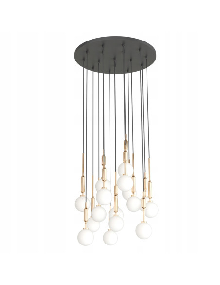 Lampa wisząca Ero XVI GOLD 60 - elegancka lampa w stylu glamour z 16 punktami świetlnymi do każdego wnętrza