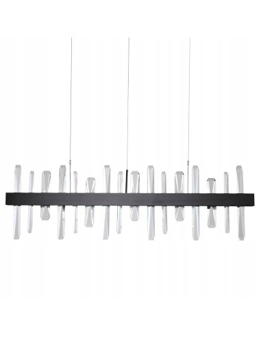 Lampa wisząca ARCTIC w kolorze grafitowym - nowoczesne oświetlenie LED z kryształami do jadalni i kuchni