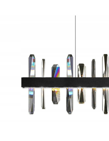 Lampa wisząca ARCTIC w kolorze grafitowym - nowoczesne oświetlenie LED z kryształami do jadalni i kuchni