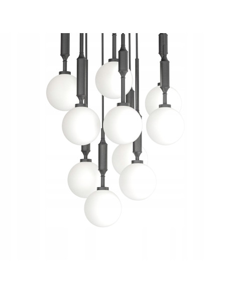 Lampa wisząca Ero X Nero 40 - elegancka lampa z białymi kulami do nowoczesnych wnętrz