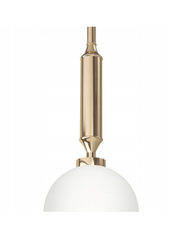 Lampa wisząca Ero I Gold C - Złota elegancja z opalowym kloszem, idealna do nowoczesnych wnętrz.