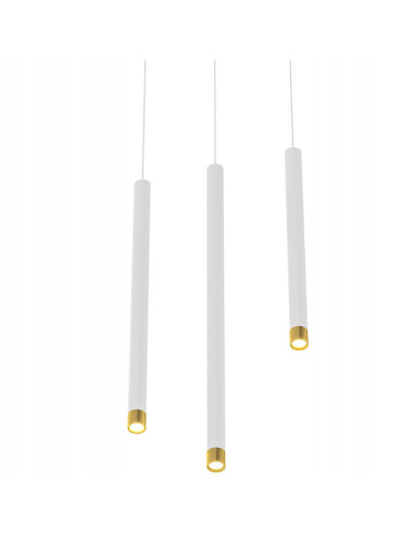 Lampa wisząca Q I Bianco/Złoto 40 - Nowoczesna elegancja do salonu, kuchni i biura w stylu minimalistycznym