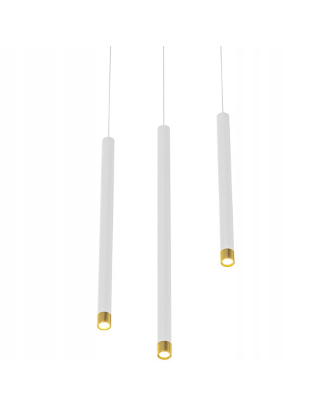 Lampa wisząca Q I Bianco/Złoto 40 - Nowoczesna elegancja do salonu, kuchni i biura w stylu minimalistycznym