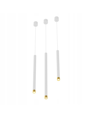 Lampa wisząca Q I Bianco/Złoto 40 - Nowoczesna elegancja do salonu, kuchni i biura w stylu minimalistycznym