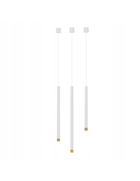 Lampa wisząca Q I Bianco/Złoto 40 - Nowoczesna elegancja do salonu, kuchni i biura w stylu minimalistycznym