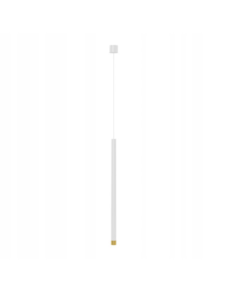 Lampa sufitowa Q I Bianco/Złoto 50 - Nowoczesny, cylindryczny plafon do biura, jadalni i eleganckich wnętrz.