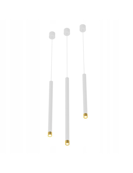 Lampa sufitowa Q I Bianco/Złoto 50 - Nowoczesny, cylindryczny plafon do biura, jadalni i eleganckich wnętrz.