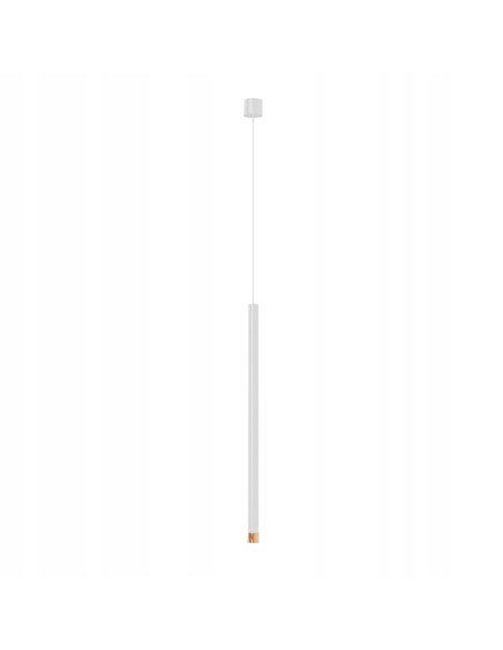 Lampa Wisząca Cylinder Q I Bianco/Różowe Złoto 60 - Nowoczesny Zwis z 1 Punktem Światła G9 do Eleganckich Wnętrz