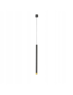 Lampa wisząca Q I Nero/Złoto 40 - Nowoczesne oświetlenie minimalistyczne do biura, jadalni i salonu