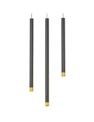 Lampa wisząca Q I Nero/Złoto 40 - Nowoczesne oświetlenie minimalistyczne do biura, jadalni i salonu