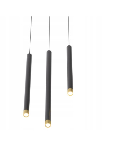 Lampa sufitowa cylindryczna Q I Nero/Złoto 50 - nowoczesna elegancja w stylu glamour do minimalistycznych wnętrz