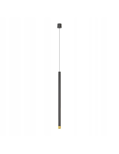 Lampa wisząca Q I Nero/Gold 60 - elegancki zwis do biura i wnętrz loftowych z nowoczesnym designem