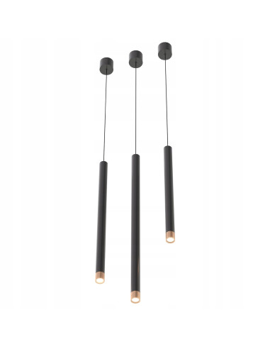 Lampa Wisząca Q I Nero/Różowe Złoto 40 - Eleganckie Oświetlenie do Wnętrz, Minimalistyczny Design, Efektywność A