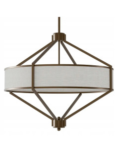 Lampa sufitowa Zundo Chocco 60 cm w stylu Art Deco - elegancka, czekoladowa z jasnym abażurem do nowoczesnych wnętrz. 2