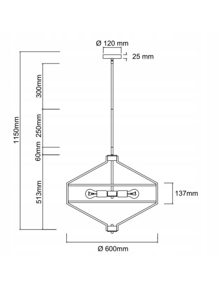 Lampa sufitowa Zundo Old Gold 60 cm - elegancki element dekoracyjny w stylu glamour i nowoczesnym