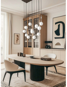 Nowoczesny żyrandol Ero Multicolor X z 40 kulistymi kloszami - elegancka lampa do jadalni i salonu w wielu kolorach 2