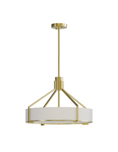 Lampa wisząca Doretto Old Gold 50, elegancki żyrandol z ecru kloszem do salonu i sypialni