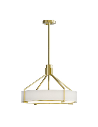 Lampa wisząca Doretto Old Gold 50, elegancki żyrandol z ecru kloszem do salonu i sypialni