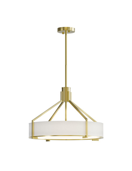 Lampa wisząca Doretto Old Gold 50, elegancki żyrandol z ecru kloszem do salonu i sypialni