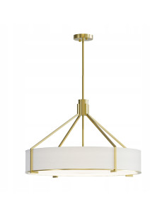 Żyrandol Doretto Old Gold 70 - elegancka lampa sufitowa metalowa z ecru abażurem, 6 punktów świetlnych