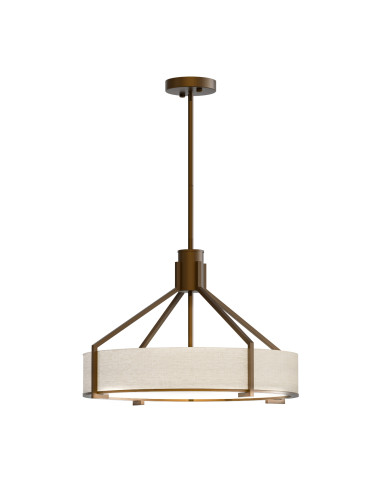 Lampa wisząca DORETTO CHOCCO 50 w beżowym kloszu i brązowej strukturze – elegancja dla nowoczesnych wnętrz