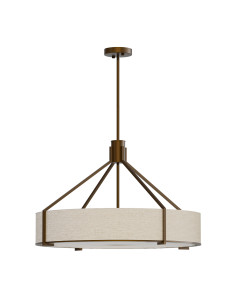 Żyrandol DORETTO CHOCCO 70 w stylu nowoczesnym, elegancka lampa z ecru abażurem i metalową konstrukcją, 6xE27