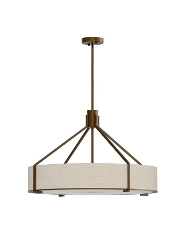 Żyrandol DORETTO CHOCCO 70 w stylu nowoczesnym, elegancka lampa z ecru abażurem i metalową konstrukcją, 6xE27