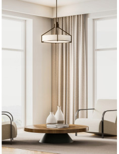 Żyrandol DORETTO CHOCCO 70 w stylu nowoczesnym, elegancka lampa z ecru abażurem i metalową konstrukcją, 6xE27 2