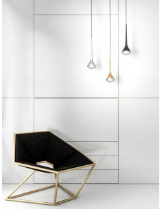 Lampa wisząca CRIMA CROMO z krystaliczną łezką w stylu glamour do biura, jadalni i salonu 2