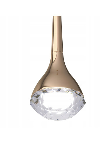 Lampa wisząca CRIMA GOLD - Glamourowa lampa LED w złotym wykończeniu, idealna do salonu i biura.