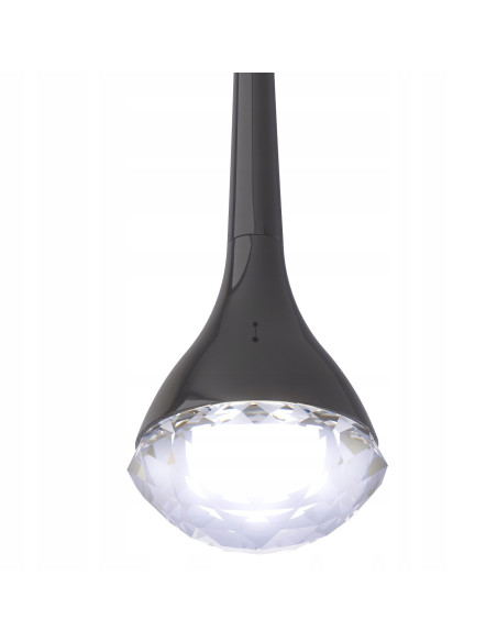 Lampa wisząca CRIMA NERO - elegancka lampa z kryształowym kloszem w minimalistycznym stylu do nowoczesnych wnętrz
