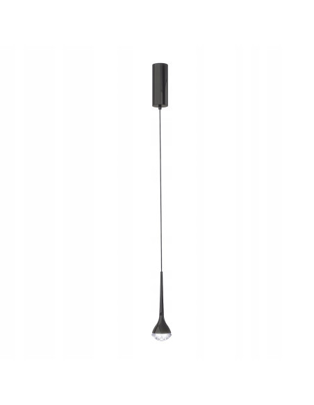 Lampa wisząca CRIMA NERO - elegancka lampa z kryształowym kloszem w minimalistycznym stylu do nowoczesnych wnętrz