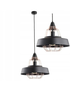 Lampa wisząca TAMARIS w kolorze miedzi i czerni – nowoczesny metalowy klosz idealny do salonu, jadalni i holu 2