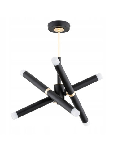 Nowoczesny żyrandol VILIO w czerni i złocie, 6-punktowy, metalowy | Elegancja i styl do każdego wnętrza