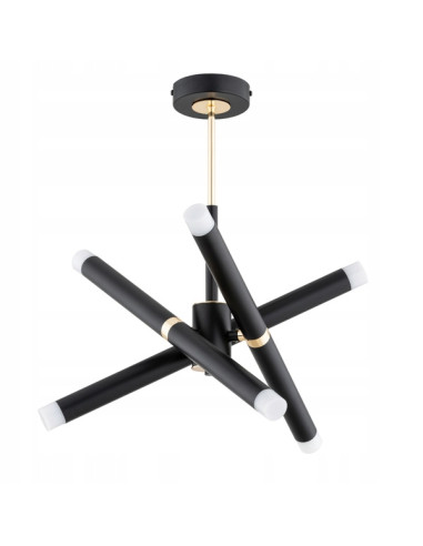 Nowoczesny żyrandol VILIO w czerni i złocie, 6-punktowy, metalowy | Elegancja i styl do każdego wnętrza