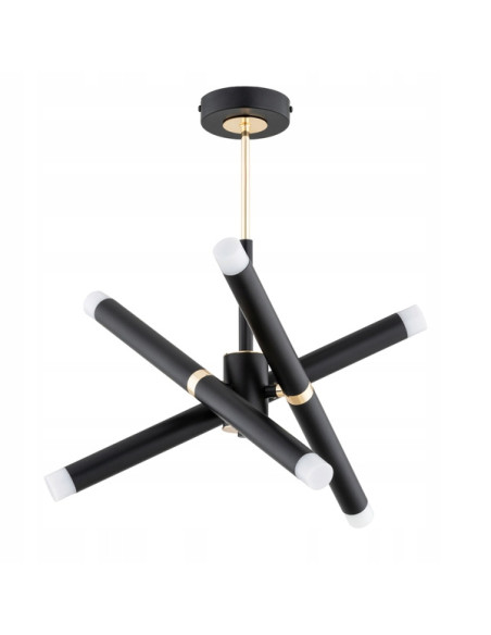 Nowoczesny żyrandol VILIO w czerni i złocie, 6-punktowy, metalowy | Elegancja i styl do każdego wnętrza