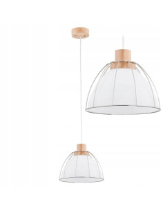 Lampa wisząca VIVIO DREWNIANA z kloszem - eleganckie oświetlenie do wnętrz, marka Alfa, IP20, E27, różne kolory 2