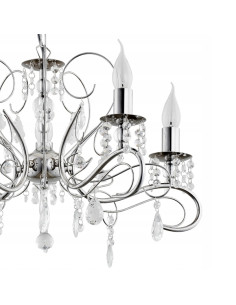 Lampa wisząca ASTOR z kryształkami - elegancki żyrandol chromowany do salonu i jadalni, nowoczesny design 2