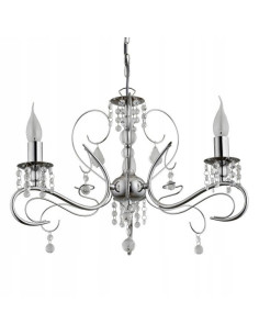 Nowoczesny żyrandol ASTOR w srebrnej odsłonie z trzema oprawami E14 idealny do stylowych wnętrz i lokali.