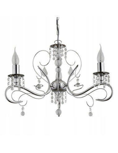 Nowoczesny żyrandol ASTOR w srebrnej odsłonie z trzema oprawami E14 idealny do stylowych wnętrz i lokali.